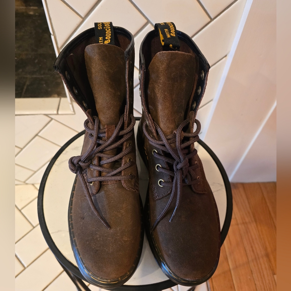 Dr. Martens Dark Brown Leather Boots - Picture 2 of 4